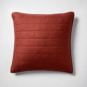 Casaluna NWOT Euro Heavyweight Linen Blend Quilt Pillow Sham Dark Clay 26x26